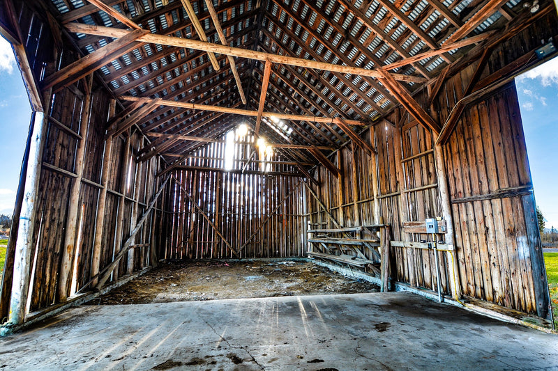 An old barn ready for demolition.