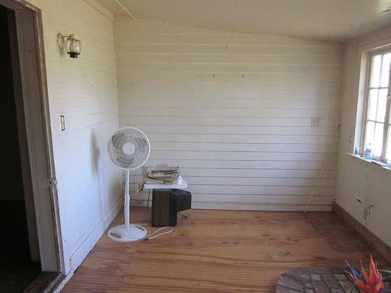 White shiplap wall.
