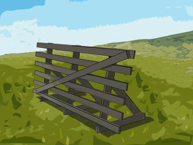 Illustration of a Wyoming snow fence.