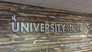 Reclaimed wood paneling in bulk order quantities.