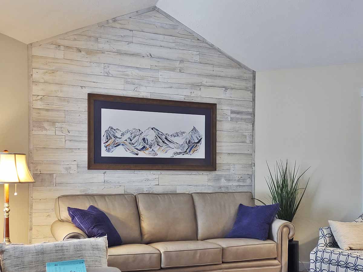 White wood paneling wall