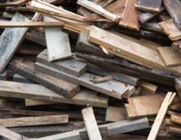 A pile of waste wood.